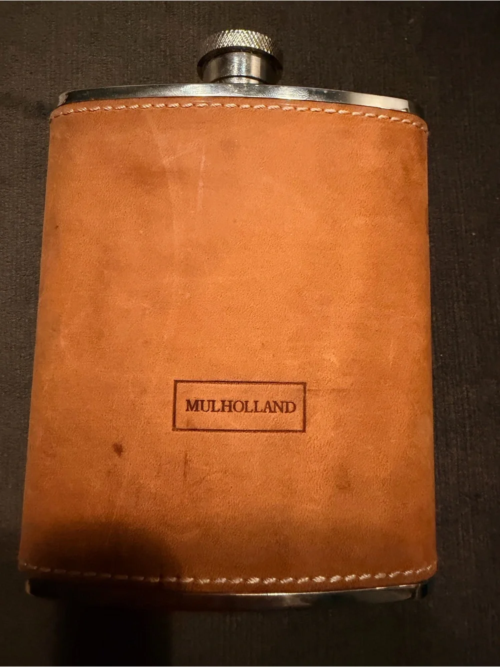Tan Leather Hip Flask - Classic Men's Carry